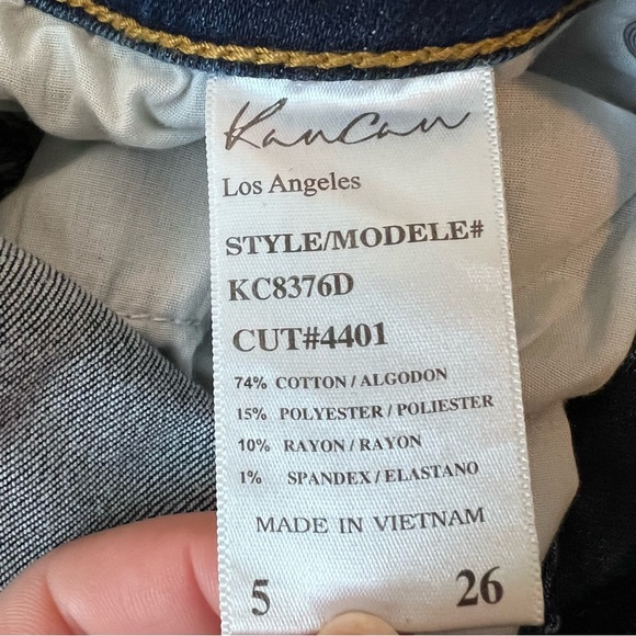 KanCan Los Angeles Jean, Size 5 / 26 waist, dark wash, ankle & pocket distressed - Picture 10 of 10